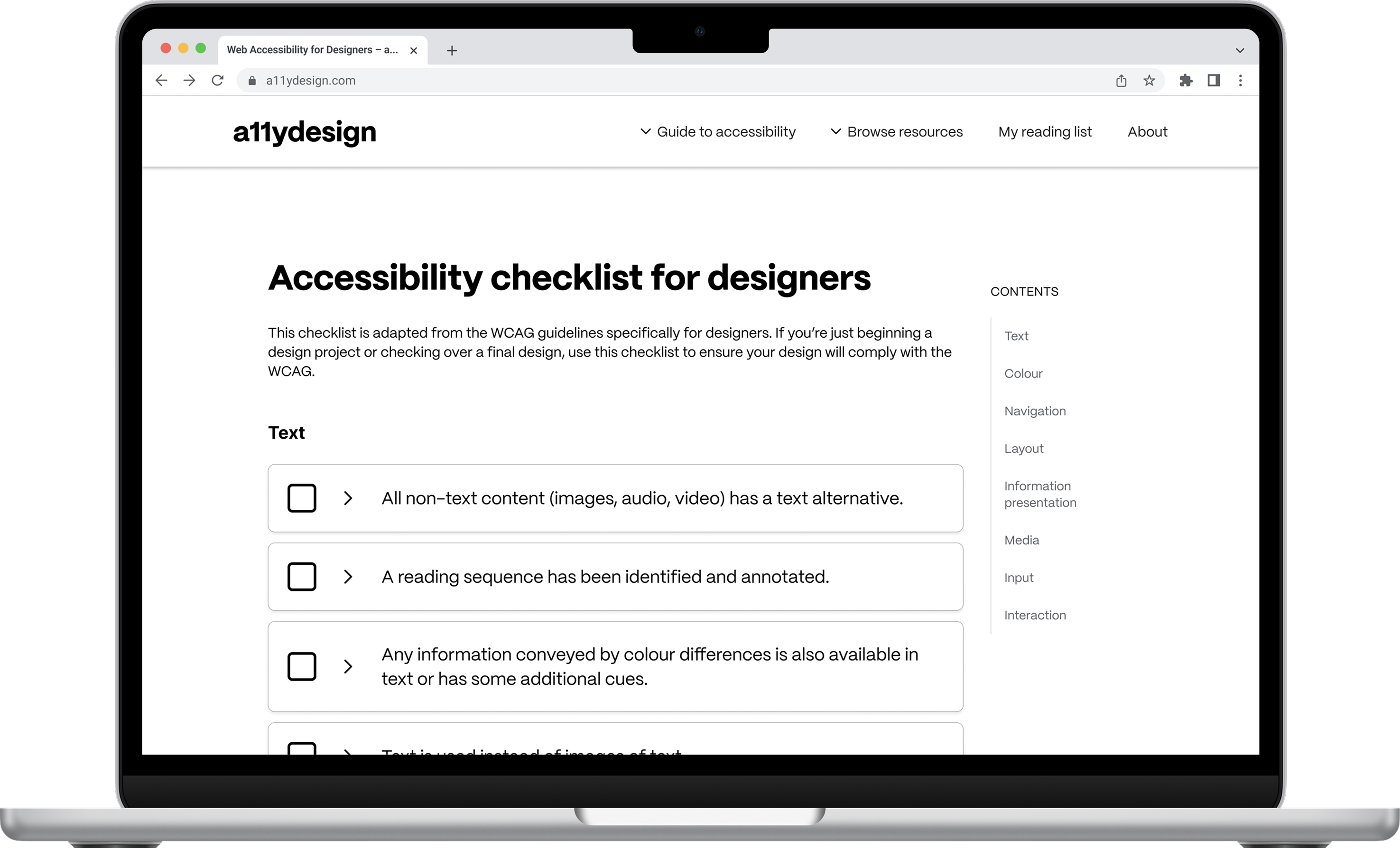 Design checklist placeholder